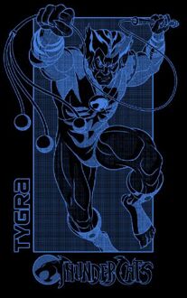 Thundercats Tygra Blue Unisex T-Shirt - Black - 3XL Zwart