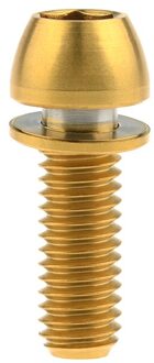 Ti Titanium M6x18 20 Mm Allen Hex Ronde Kop Bouten Schroeven Met Niet Verlies Wasmachine Voor Shimano Xtr, xt, Slx Fiets Schijfrem M6x18mm goud