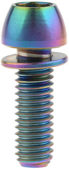 Ti Titanium M6x18 20 Mm Allen Hex Ronde Kop Bouten Schroeven Met Niet Verlies Wasmachine Voor Shimano Xtr, xt, Slx Fiets Schijfrem M6x18mm regenboog