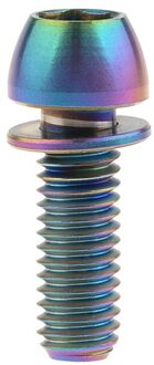 Ti Titanium M6x18 20 Mm Allen Hex Ronde Kop Bouten Schroeven Met Niet Verlies Wasmachine Voor Shimano Xtr, xt, Slx Fiets Schijfrem M6x20mm regenboog