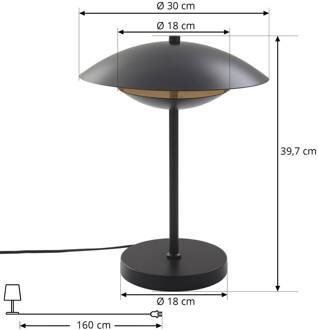 Tiama LED tafellamp metaal zwart goud zwart, goud