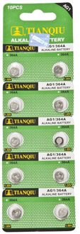 Tianqiu AG1 LR621/364 Alkaline 10'lu Knop Batterij