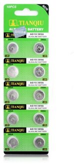 Tianqiu AG10 LR1130/389 Alkaline 10'lu Knop Batterij