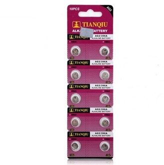 Tianqiu AG2 LR726/396 Alkaline 10'lu Knop Batterij