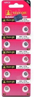 Tianqiu AG4 LR626/377 Alkaline 10'lu Knop Batterij