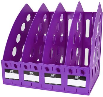 Tianse TS-1306 Plastic Boekenplank 4 Sectie Divider Bestand Rek Papier Houder Multifunctionele Home Office Desktop Opslag Hanger