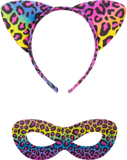 Tiara En Masker Panter Multicolor Multikleur