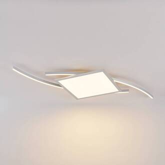 Tiaro LED plafondlamp, hoekig, 56,6 cm CCT zilver