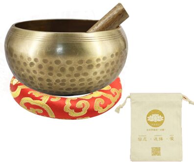 Tibet Chant Yoga Meditatie Zingen Kom Handwerk Sanskriet Messing Klankschaal Messing Chime Brons Qing Boeddha Geluid Kom Nepal 12cm