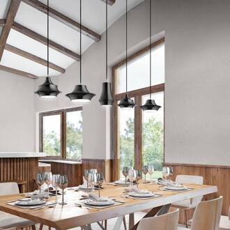 Tibeta 01 - LED hanglamp, chroom-zwart