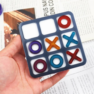 Tic-Tac-Toe Ox Chess Game Epoxy Resin Mold Mirror Silicone Mold DIY Jewelry Small Pendant Mirror Mold Handmade