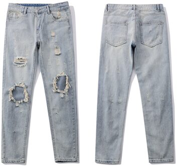 Tideshec Jeans Mannen En Najaar Ripped Jeans Jeugd Slanke Broek Losse Casual Oversize Hip Hop Ripped Jeans voor Mannen
