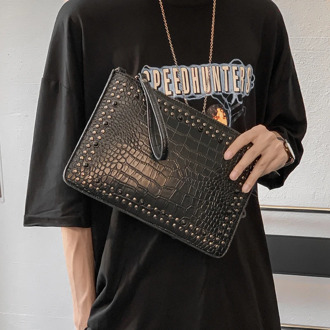 Tidog Fashion Crocodile Leather Envelope Packed with Youth clutch bag