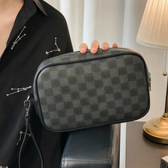 Tidog Light Business Fashion transverse Lattice Clutch Bag