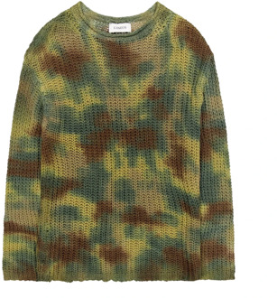 Tie Dye Camo Print Sweater Laneus , Green , Heren - M