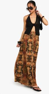 Tie Dye Geweven Maxi Rok, Rust - 44