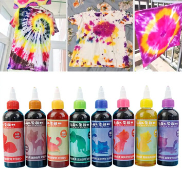 Tie Dye Kit Non-toxic DIY Garment Graffiti Fabric Textile Paint 100ml Colorful Clothing Tie Dye Kit Pigment Set Craft Art Access