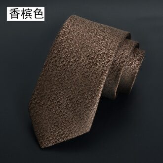 Tie High-End Mannen Casual Pak Polyester Trendy Effen Kleur 6Cm Jacquard Stof Zwart Zakelijke Banket Bruiloft stropdas champagne