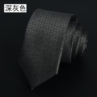Tie High-End Mannen Casual Pak Polyester Trendy Effen Kleur 6Cm Jacquard Stof Zwart Zakelijke Banket Bruiloft stropdas donker grijs