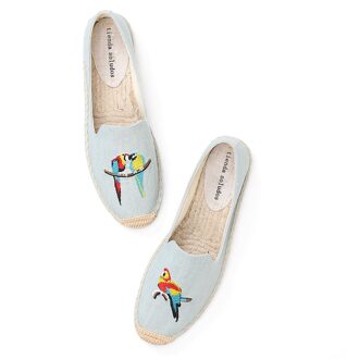 Tienda Soludos Platte Espadrilles Voor Vrouwen Fishemen Weven Canavs Stijl Rijden Wit Cartoon Boerenbont Strepen Stro Plat 5