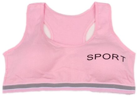 Tiener Beha Meisje Vest Katoen Spandex Grote Meisje Sport 7-14 Jaar Adolescente Kids Ondergoed Brief Racerback Training draad Gratis roze