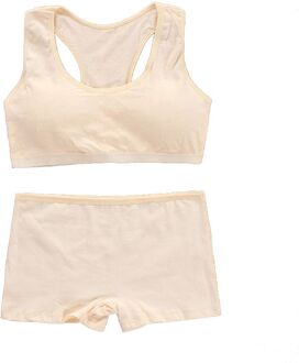 Tieners Meisjes Sportbeha Set Puberteit Ondergoed Katoen Training Bra Met Slips FC