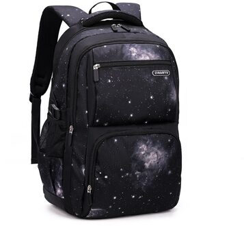 Tieners Rugzakken Jongens Mode Ster Schooltassen Kinderen Reistas Kinderen Knapzak Basisschool Rugzak Studenten Tas 9-16Y zwart