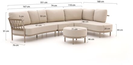 Tierra Outdoor Fresca lounge hoekset 4-delig links 6-zits - Laagste prijsgarantie! Taupe