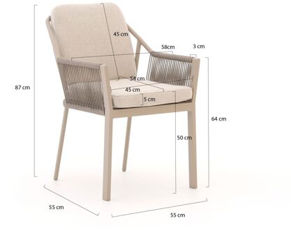 Tierra Outdoor Liv dining tuinstoel stapelbaar - Laagste prijsgarantie! Taupe