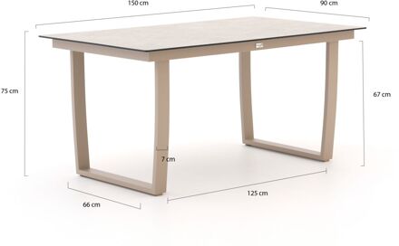 Tierra Outdoor Liv lounge/dining tuintafel 150x90x75cm - Laagste prijsgarantie! Taupe