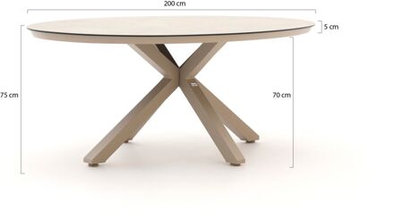 Tierra Outdoor Natal/Oblong 200cm dining tuinset 5-delig - Laagste prijsgarantie! Taupe