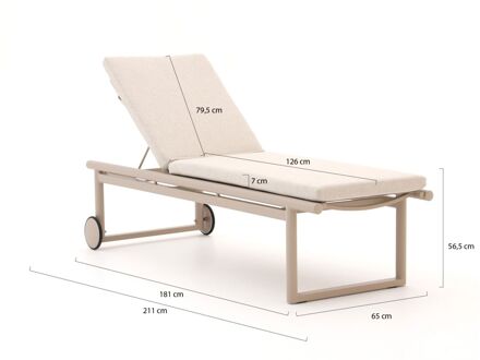 Tierra Outdoor Oasis ligbed met wiel verstelbaar - Laagste prijsgarantie! Taupe
