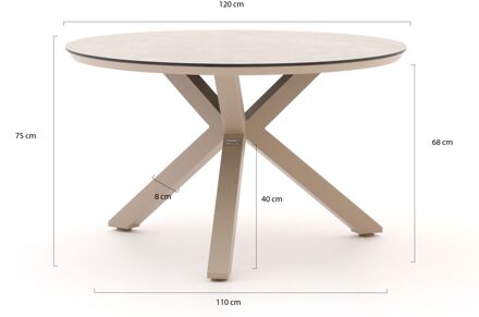 Tierra Outdoor Orbital dining tuintafel ø 120cm (h: 75cm) - Laagste prijsgarantie! Taupe