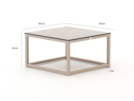 Tierra Outdoor Rio lounge tuintafel 60x60x35cm - Laagste prijsgarantie! Taupe