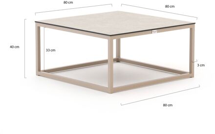 Tierra Outdoor Rio lounge tuintafel 80x80x40cm - Laagste prijsgarantie! Taupe