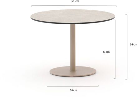 Tierra Outdoor Solea lounge tuintafel ø 50cm (h: 41cm) - Laagste prijsgarantie! Taupe
