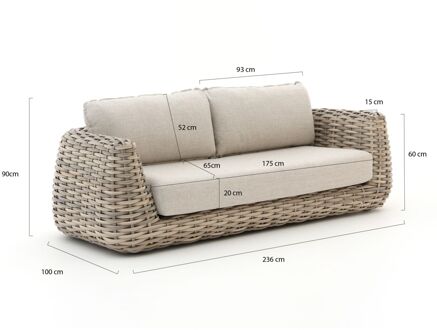Tierra Outdoor Wakkanda lounge tuinbank 3-zits 236cm - Laagste prijsgarantie! Taupe