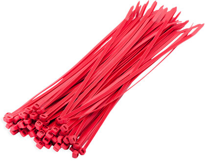 Tiewraps-kabelbinders - 200x - rood - 20 x 0,36 cm - nylon - bundelbanden - tiewraps / tie ribs