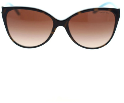 TIFFANY Cat-Eye Zonnebril met Vrouwelijke Details Tiffany , Brown , Dames - 58 MM
