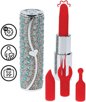 Tiffany - Lipstick Vibrator with 4 Attachments - Blue