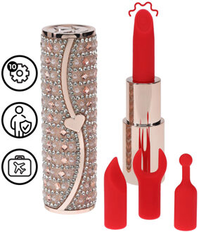 Tiffany - Lipstick Vibrator with 4 Attachments - Pink