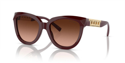 TIFFANY Red Brown/Pink Grey Shaded Sunglasses Tiffany , Brown , Dames - 53 MM