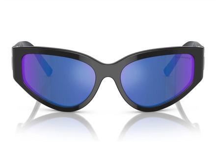 TIFFANY Stijlvolle Tf4217 zonnebril met blauwe spiegelglazen Tiffany , Black , Dames - 59 MM