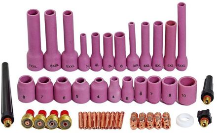 Tig Gas Lens Collet Body Diverse Maat Kit Fit Sr Wp 9 20 25 Tig Lastoorts 46Pcs