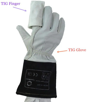 TIG Glove TIG Finger Soft Precision Goatskin Leather Cowhide Cuff Welding Gloves CE EN12477 for TIG Welding