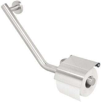 Tiger Boston Comfort & Safety Wandbeugel met toiletrolhouder RVS geborsteld Links 40.4x24.1x8cm