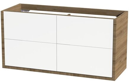 Tiger Boston Wastafelonderkast 120 cm Hoogglans Wit Chalet Eik Eiken