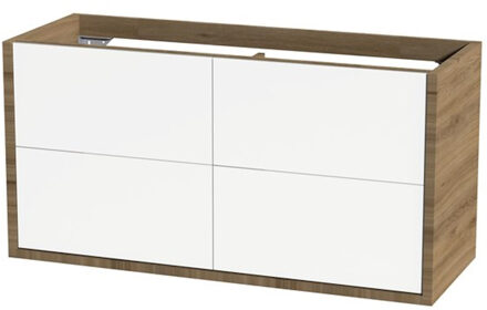 Tiger Boston Wastafelonderkast 120 cm Hoogglans Wit Chalet Eik Eiken