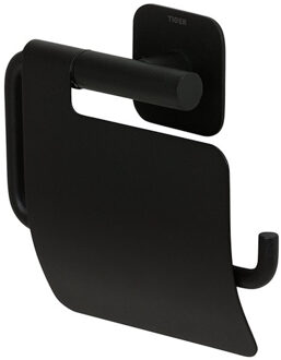 Tiger Colar Toiletrolhouder Met Klep Zwart