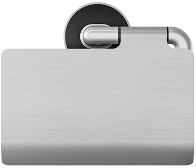 Tiger Cooper Toiletrolhouder met Klep - RVS Zilver, Zwart